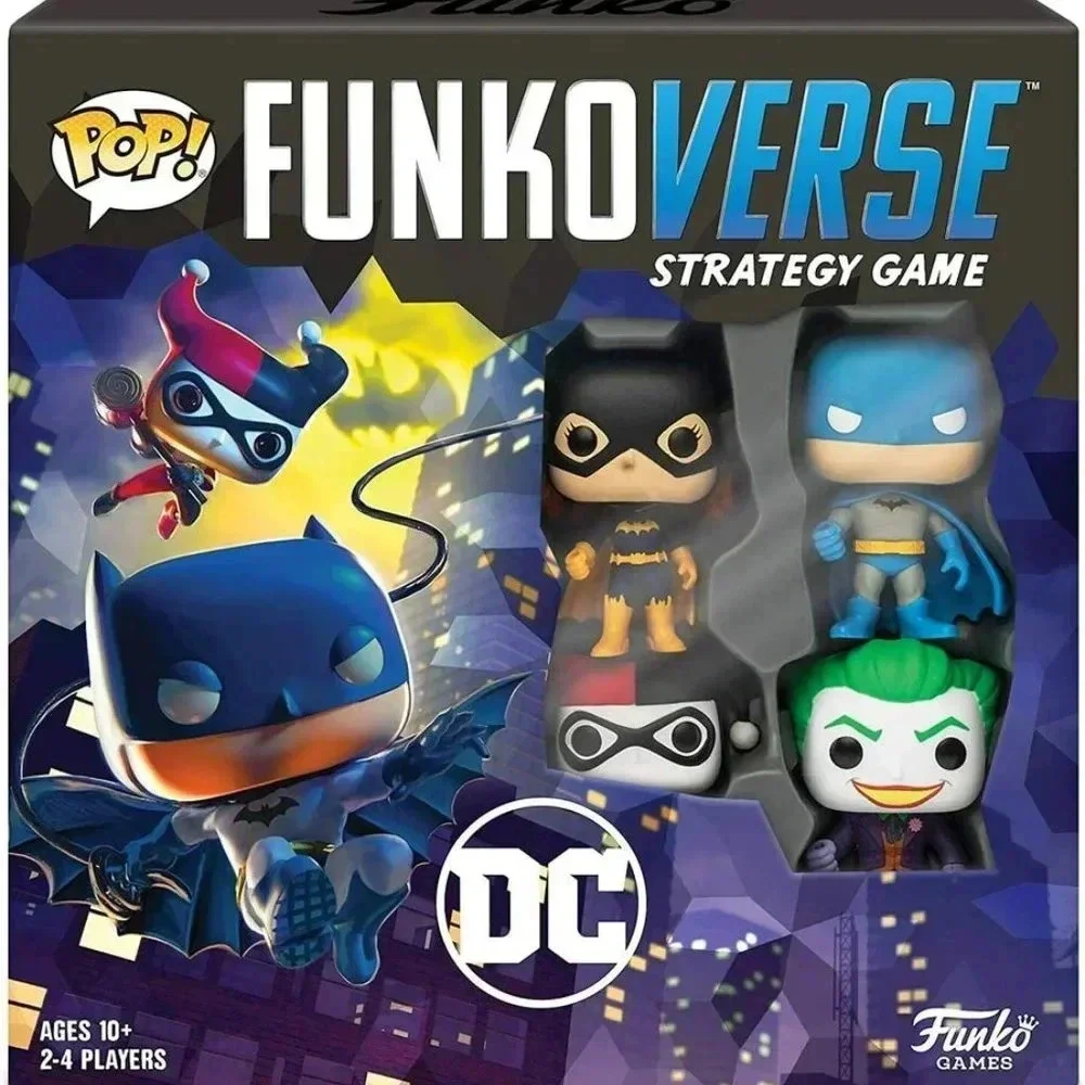 NEW Funkoverse: DC Comics Batman Joker Batgirl & Harley Quinn 4-Pack Strategy Bo